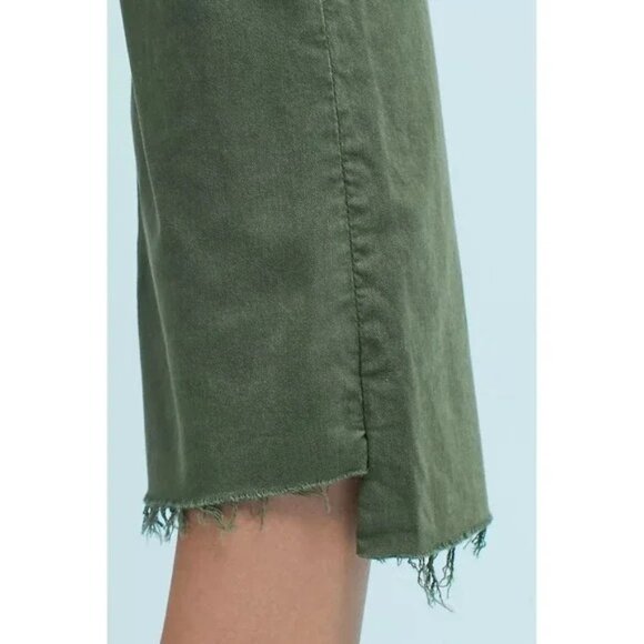Mother The Insider Crop Step Fray Jeans Army Green Sz 27 - Picture 2 of 8